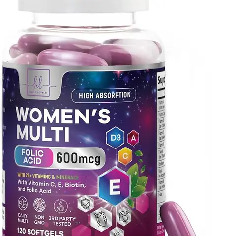 Multivitamin for Women with Iron - Daily Vitamins for Woman with Biotin, Calcium, Folic Acid & Zinc, Vitamin A, C, D, E & B Vitamins, Women's Beauty, Health and Wellness Supplements - 60 & 120 Count Softgels vitamins women