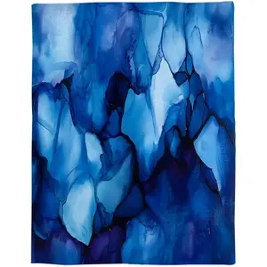 Throw Blanket Abstract Art Rock Mystery Watercolor Soft Flannel Blanket Warm Fluffy Lap Blanket for Couch, Sofa, Bed Lightweight Bed Blanket, 280g fabric weight single-sided printing,Provides comfortable temperature