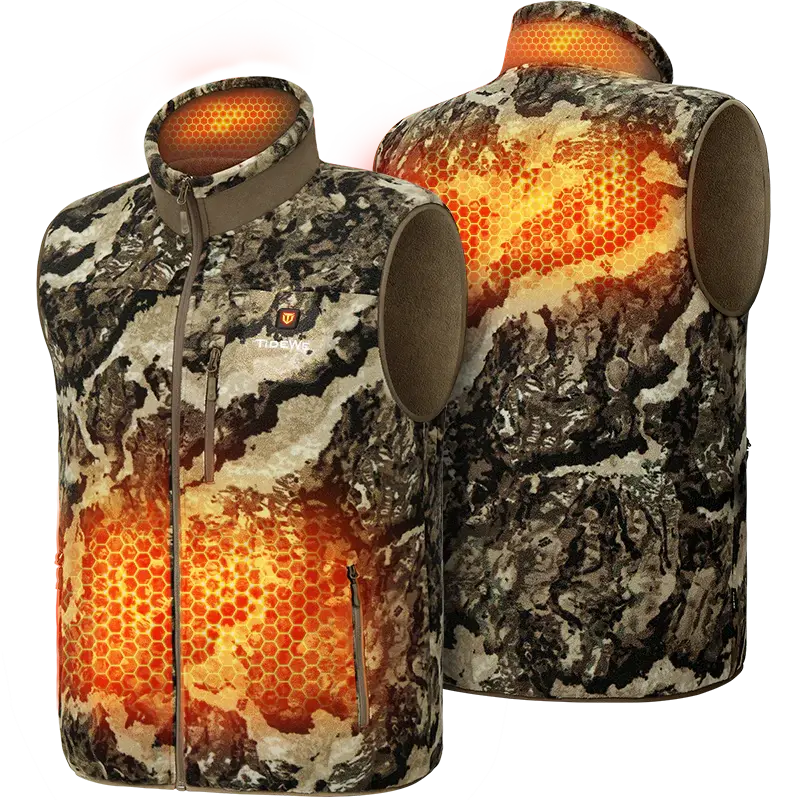 [Tidewe Hunting winter] Tidewe ThermCore Men's Heated Vest Double-Sided Polar Fleece Hunting Vest heated jacket mens clothing #Black Friday Deals