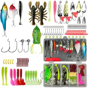 2025 Fishing Lures Accessories- Summer Fishing Fun ! Tackle Box with Fishing Tackle, Fishing Kit with Vib, Soft, Hook and Weight Accessories, Kit for Bass, Walleye, Trout, Gift for Men
