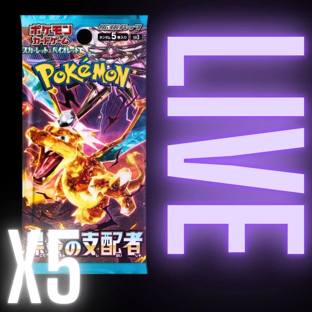 5 PACK BUNDLE Pokémon Ruler Of The Black Flame Japanese Booster Pack Card Game