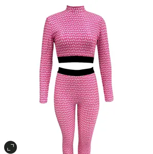 2 Piece Leggings Set | Sports Leggings Signature Tebo Dambe TD Monogram Beachwear