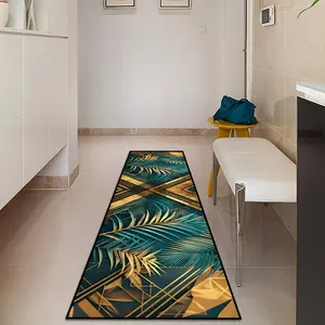 a Carpet for Plant Series Study And Home Decor, a Luxurious Welcome Rug for Hotel Hallways, Leaf-Patterned Runner Rugs for Villa Corridors, Anti-Slip Mats for Restaurant Corridors
