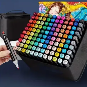 262/168/120/80/60/48/36/24 Colors Dual Tip Artist Alcohol Markers Set with Carrying Case, Art Supplies, Art Materials, Student Painting Supplies, Perfect for Coloring Drawing Sketching Card Making Illustration