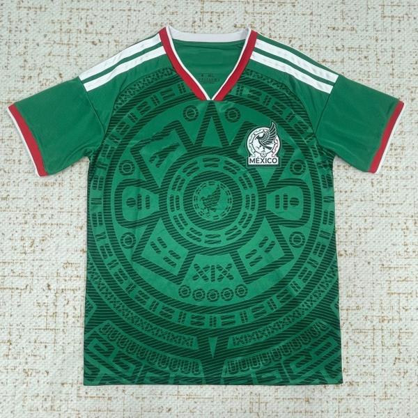 25 26 New World Cup Mexico Home Green Short Sleeve Long Sleeved Football Jersey Fan Version