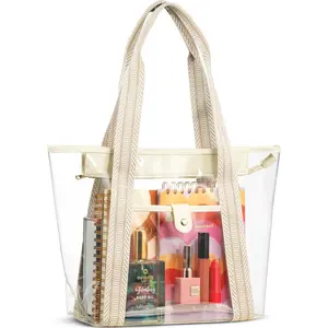 Clear Bag for Stadium Events - Large Transparent Tote - Clear Purse for Women, Work, Beach & Shopping