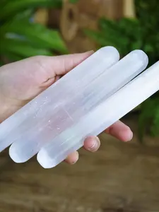 1PC Natural Morocco Selenite Wand With Healing & Calming Effects, High Energy Crystal, Used For Cleansing And Protection Sou, Natural Stone Decor