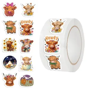 Cow Pattern Sticker (500pcs/roll), Cute Animal Sticker, Motivational Sticker for Training Reward, Office Stationery & Supplies