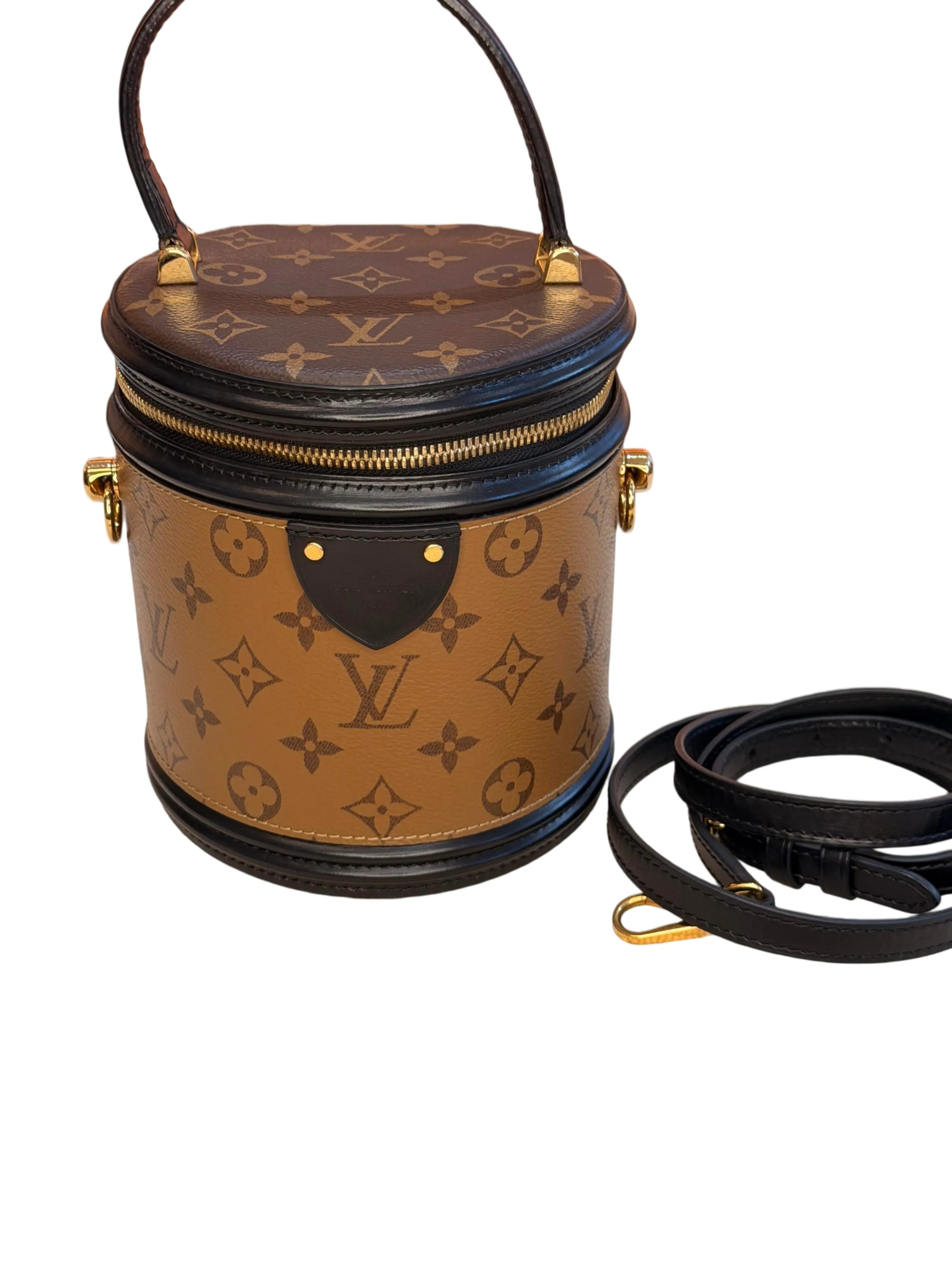 Pre-owned Louis Vuitton Cannes Reverse Monogram Canvas Bucket Bag