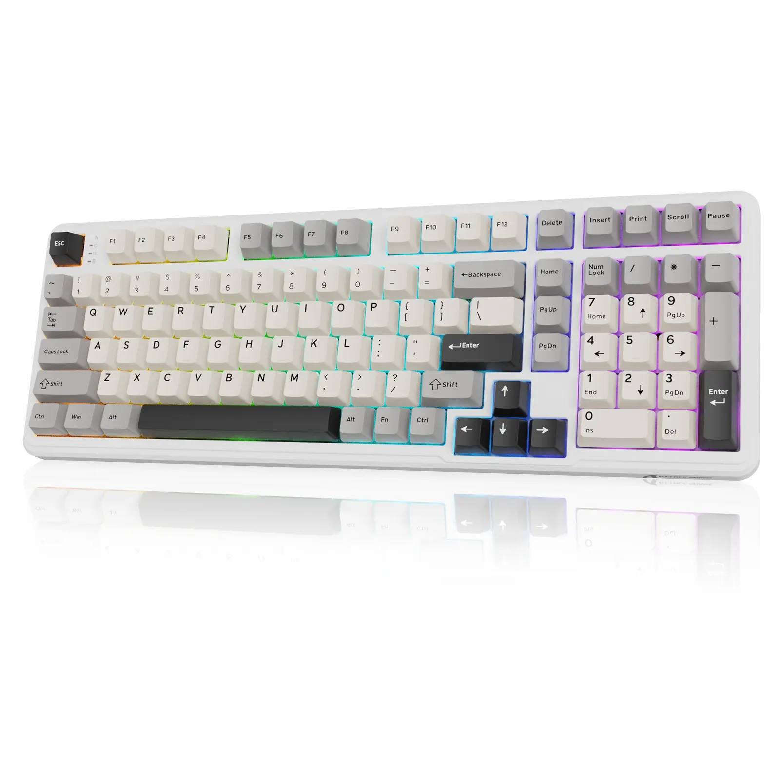 ATTACKSHARK X98 Wireless Mechanical Gaming Keyboard, Keyboard for Gaming, RGB Backlit RGB Lights, Tri-Mode BT5.0-2.4GHz-USB-C, Hot-Swappable, Long-Lasting PBT Keycaps PBT Caps, Pre-Lubed Linear Switches, N-Key Rollover, for Computers