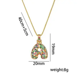 Versatile and Cool 26 Initial Letter Necklace Micro Zirconia 26 Alphabet Pendant Necklace Dazzing Sparkle for women and men Fashion Design elegant jewelry black friday christmas gift vintage cross minimalist chic dainty gold chain boyfriend camera allergy