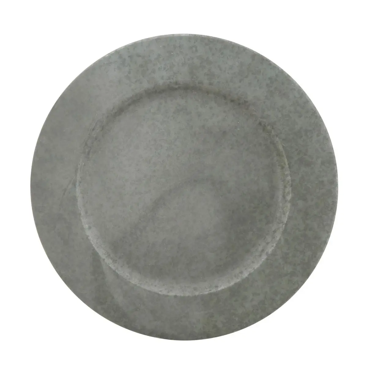 212 MAIN 4-Piece 13 in. Round Galvanized Metal Charger Plates - Back-to-Basics Hand-Distressed Collectible Tableware Set