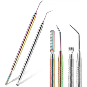 2 in 1 Lash Lift and Tint Kit, 2 Pcs Professional Lash Lift Rods Stainless Steel Lash Comb Metal Eyelash Comb Separator Lash Applicator Tool for Eyebrow Perming Tinting Curling Lash Extension Supplies