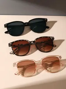 Women's Square Frame Glasses, Trendy Casual Glasses for Everyday Use, Fashion Accessories for Outdoor Activities