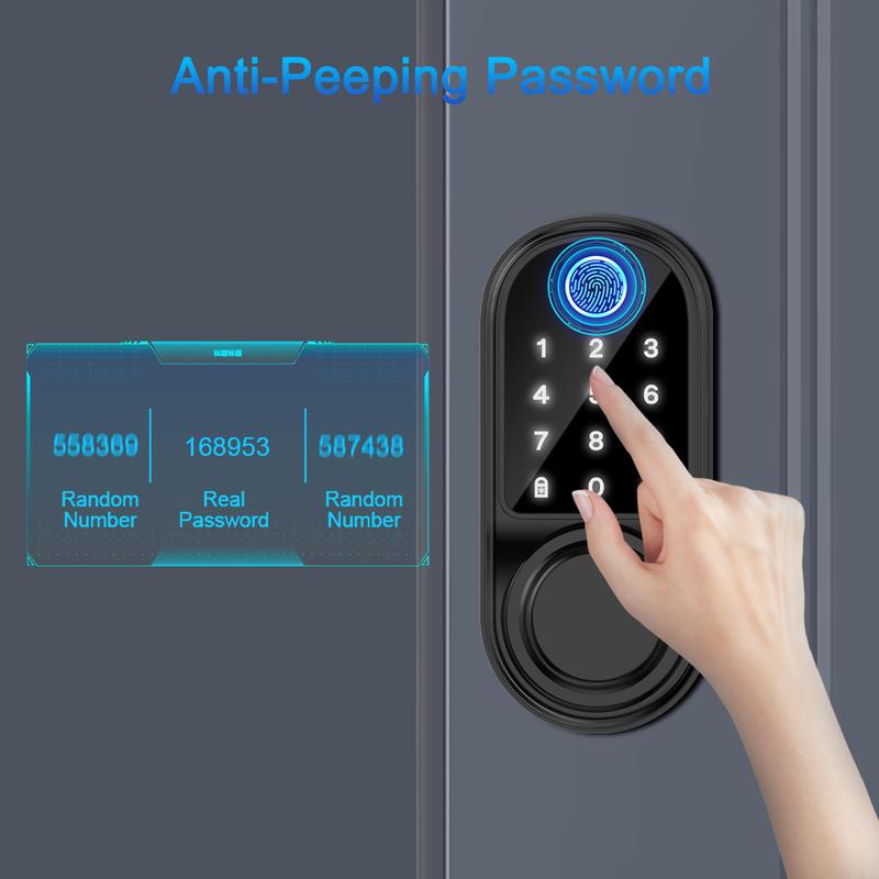 Smart Door Lock - Biometric Door Lock - 5 Entry Methods (Fingerprint/IC ...