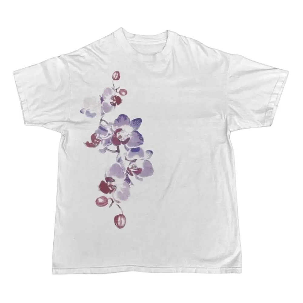 Purple Orchid Flower Comfort Color T-Shirt, Watercolor Floral Tee, Soft Aesthetic Botanical Shirt, Unisex Tee, Crew Neck, Menswear Top, Womenswear Top Underwear Streetwear