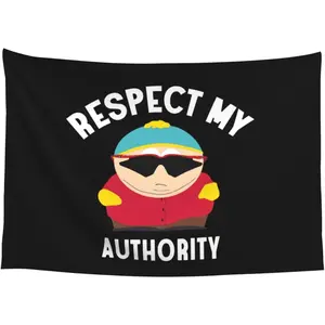 Respect My Authority Flag 3×5 Ft Polyester Banner Meme Funny Flags with Four Grommets for College Dorm Room Wall Decor 36 * 60in Gifts, Black Design