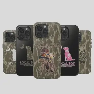 Hunting Dog Camo iPhone Case, Southern Style Rugged Outdoor Phone Cover