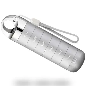 Portable 7-Slot Metal Medicine Organizer Storage Box for Outdoor Adventures