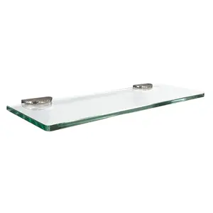 Floating Glass Shelves In Rectangular Shape - 5 In. X 15 In.
