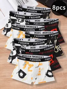 Men's Trendy Underwear Sporty Casual Comfortable Random Pack 8/9/10/12 Pieces, All Seasons Fitted Style, No Ca Prop 65 Warning