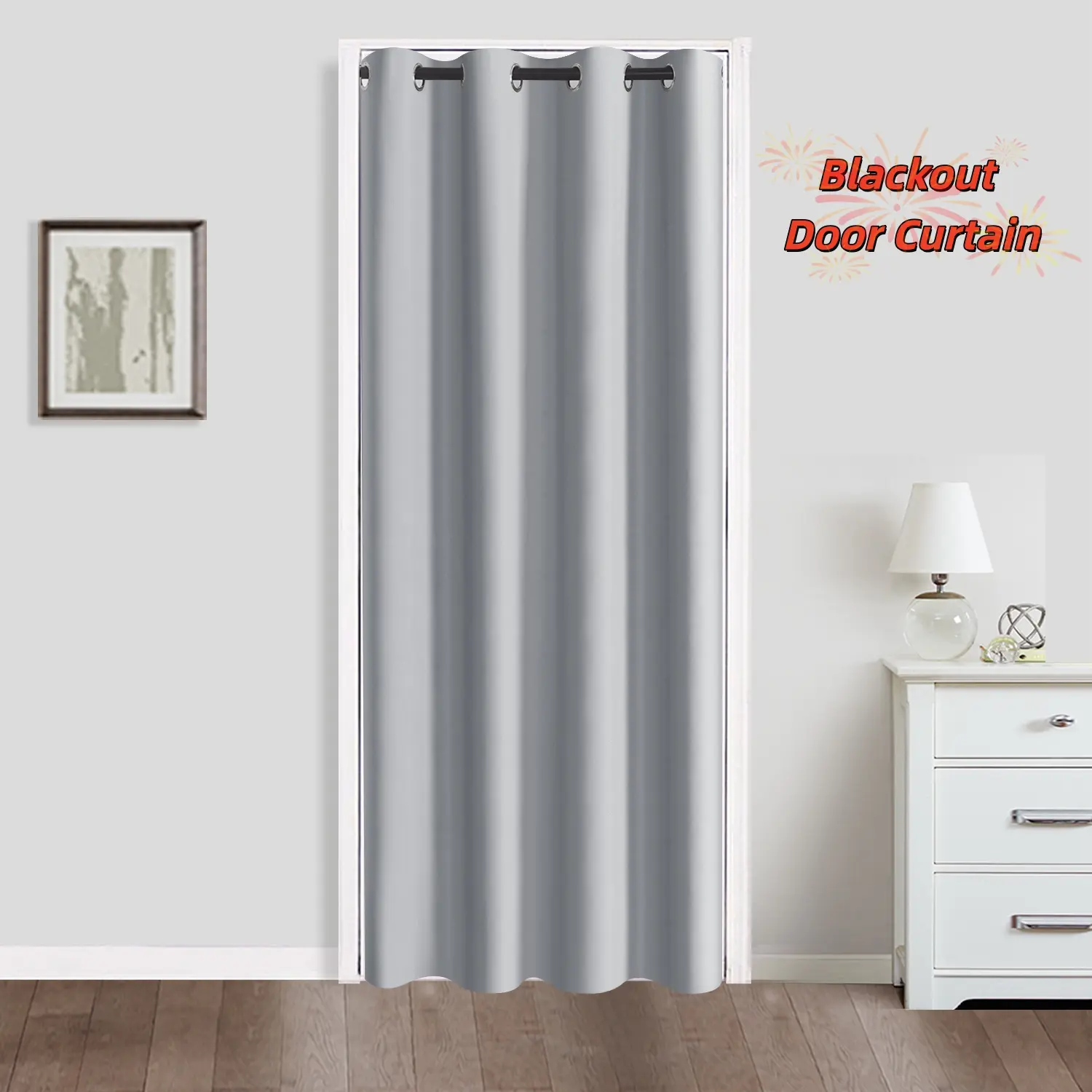 Thermal Insulated curtains light  blocking  blackout  curtain Blackout Curtain Panel 39x78 Inches, Single Solid Panel with Grommet Top for Total Light Blocking curtains curtains for bedroom langsir bidai blackout sheer Ring brocade blind langsir hook rod