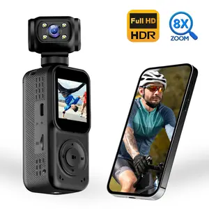 Wireless Vlog Body Camera, Camcorder, 1080p HD Wearable Camera with NightVision,180° Rotatable Lens and Motion Detection, for Outdoors Sports PoliceDelivery Cycling