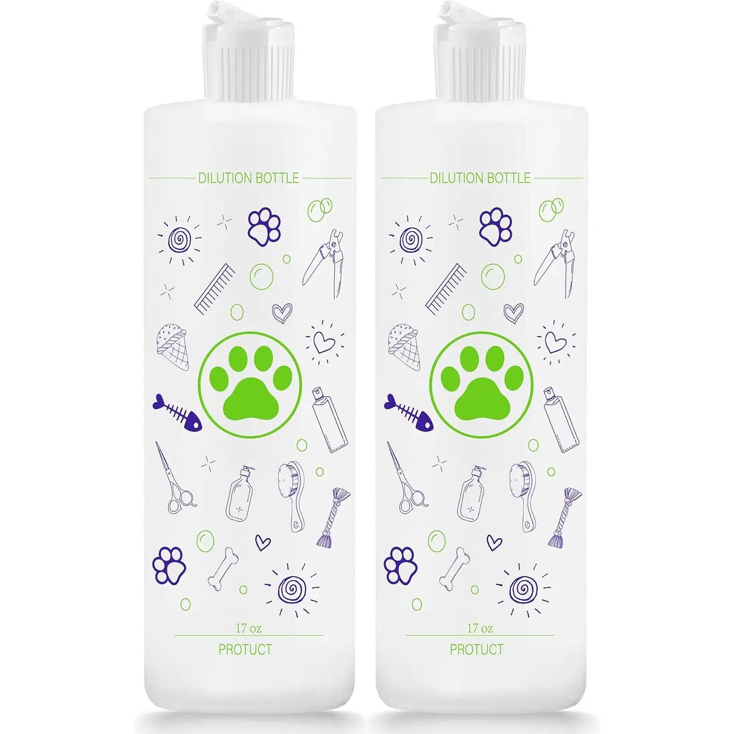 2 Pack Pet Shampoo Dilution Bottles, Mixing Bottle for Concentrated Dog Shampoo and Conditioner Grooms (2)
