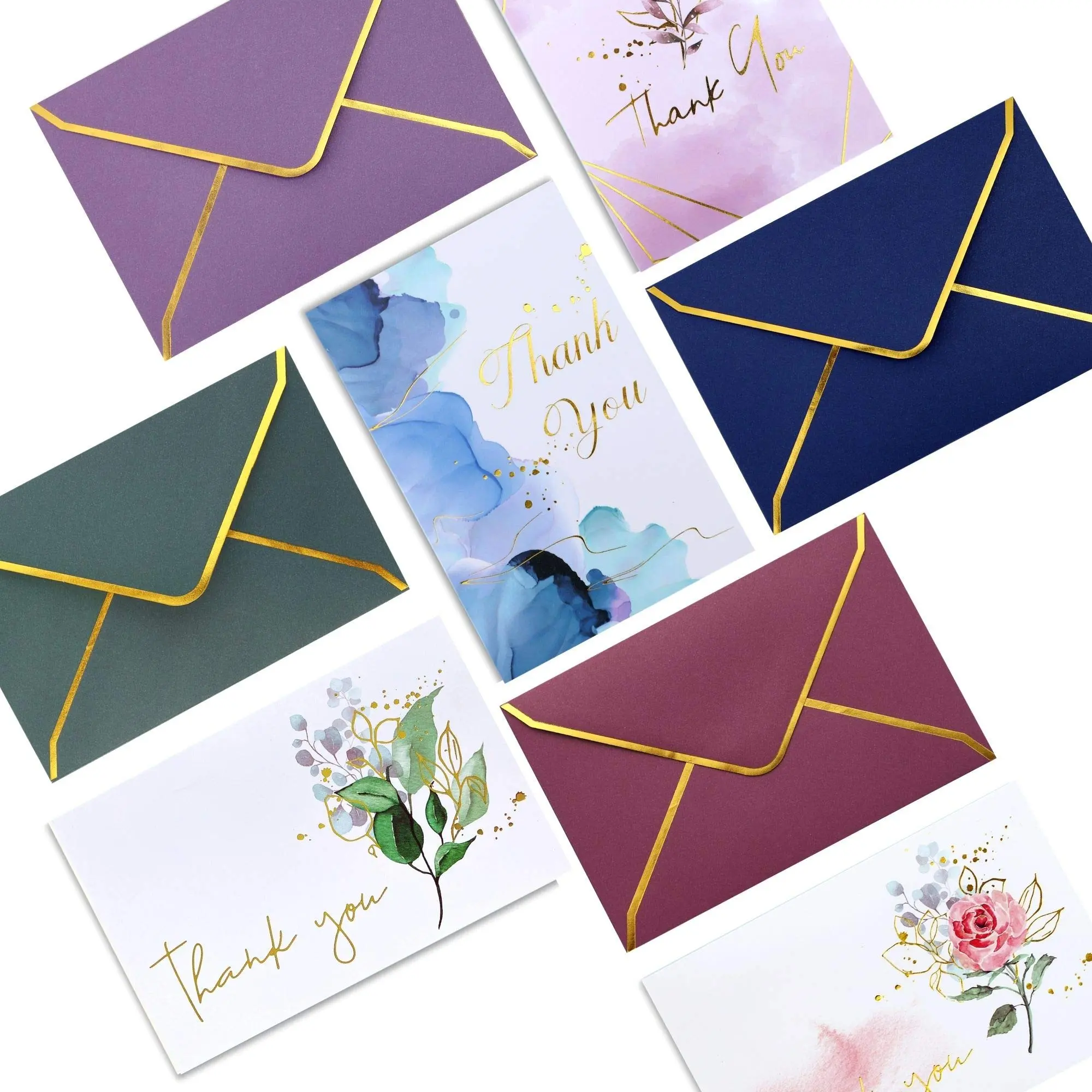Heavy Duty Thanks Cards with Envelopes - 36 PK - Gold Thanks Notes 4x6 Inches Baby Shower Thank You Cards Wedding Thank You Cards Small Business Graduation Funeral Bridal Shower