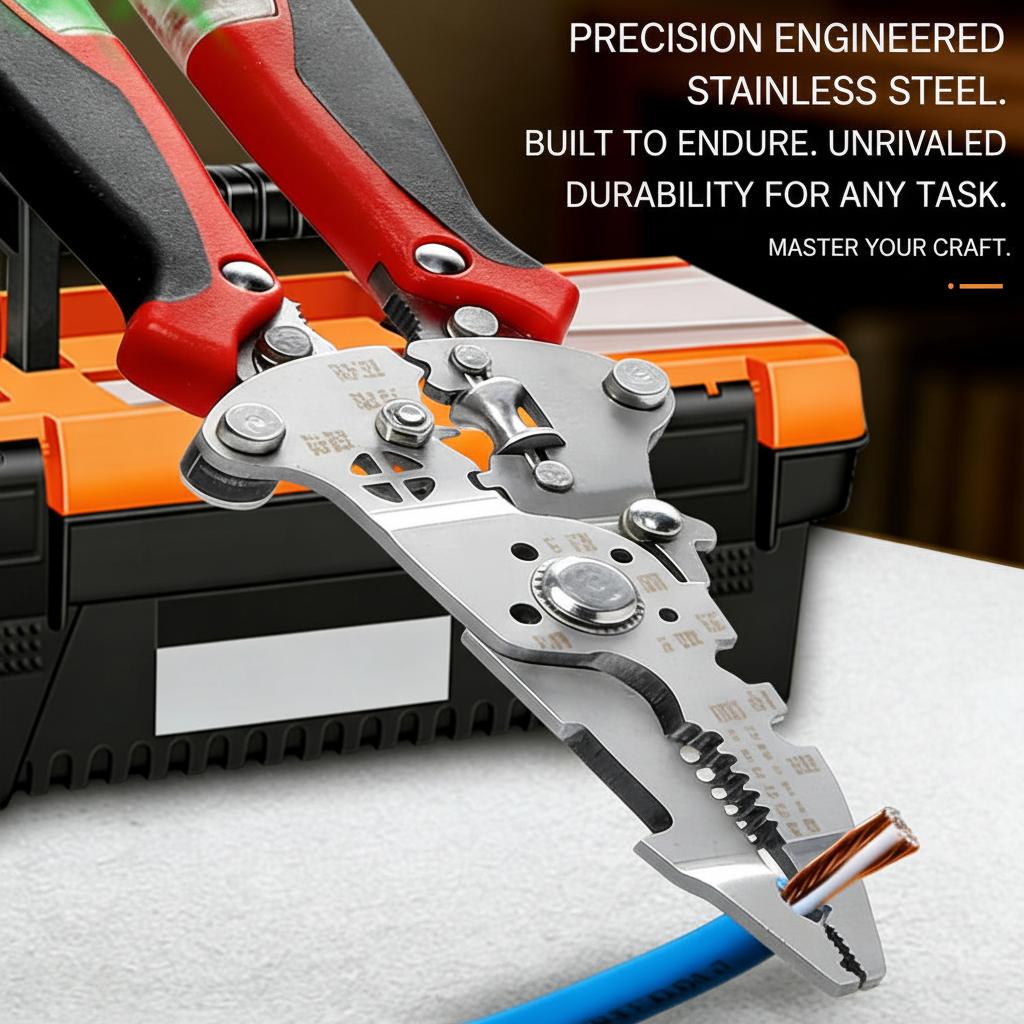 18-in-1 Electrician Tool Pliers, Wire Stripping, Cutting and Pulling, Foldable Design with Detachable Components, Built-in Voltage Test and Flat/Philips Screwdrivers, Extended Grip for Comfortable DIY and Household Repairs