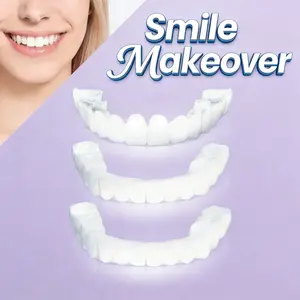 First Date Confidence! 【3 PACK】Instant Whitening Snap On Veneers -Close-up Confident for Photo-Ready Perfect Smile Soft Flexible Tooth Cover Gap Correction Best Gift