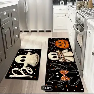 Ultra-Soft Halloween Kitchen Mat - Anti-Fatigue, Non-Slip & Waterproof, Festive Design for Home Decor, Ideal for Kitchen, Laundry & Office