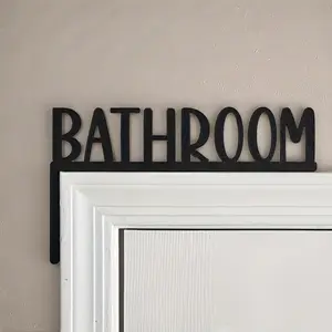 CIFbuy™ 1PC Exquisite Black Metal Wall Decoration With English Letters - Charming Bathroom Decorations & Bedroom Door Frame Decor - Personalized Gift Idea - Stylish Wall Pediments & Decorative Signs & Plaques Wall Sculptures