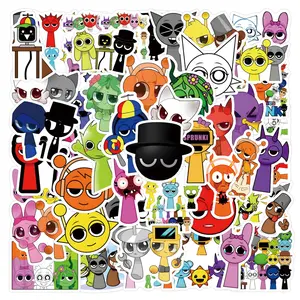 110 Sheets Incredibox Graffiti Stickers, Waterproof Car Luggage Cup Stickers, Fun Game Rhythm Box Decorations, Durable & Reusable