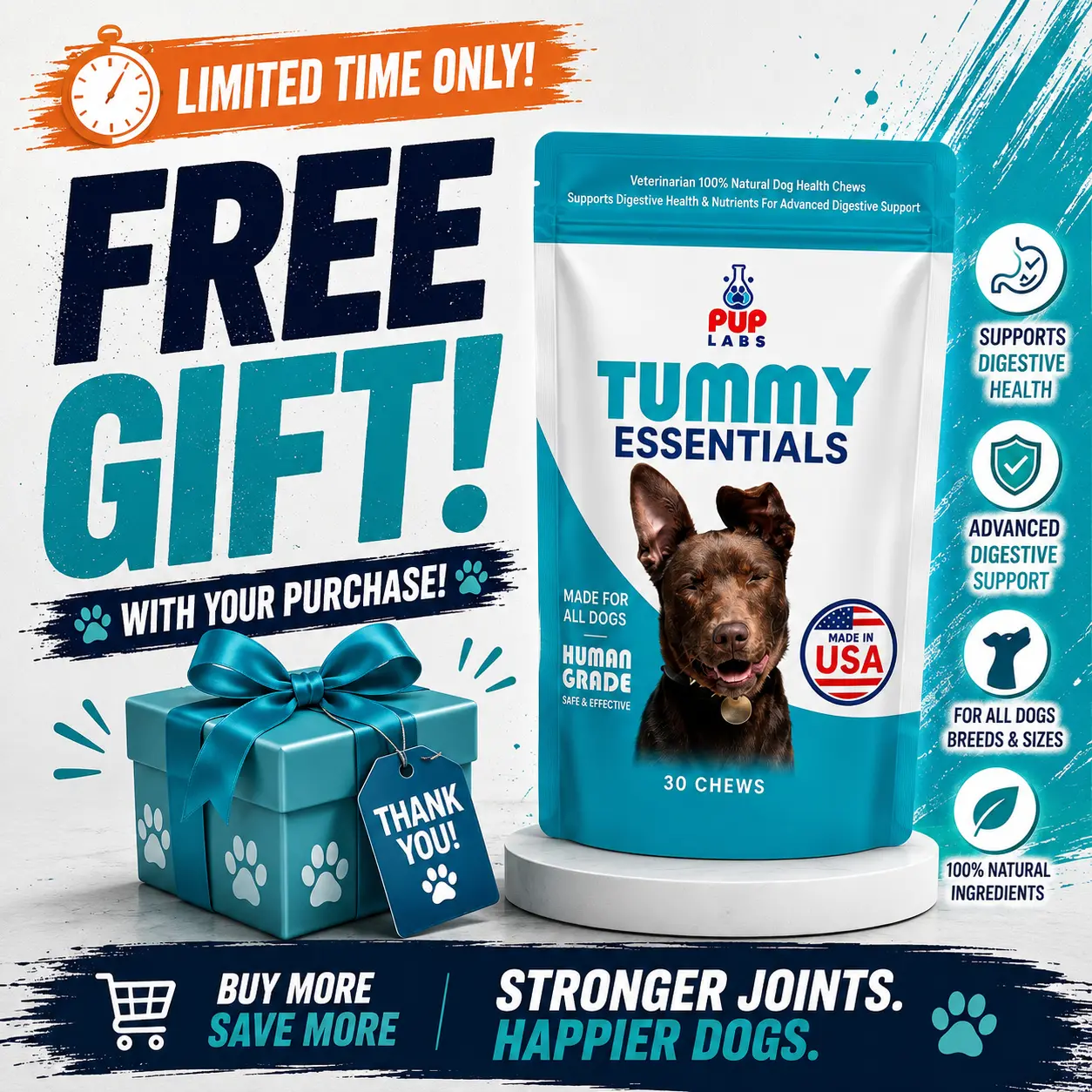 [Pup Labs] Tummy Essentials - Soothing Stomach, Dog stomach Acid Neutralizer