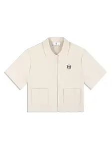 Mia Cropped Shirt- Fog