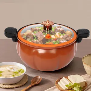 Micro-Pressure Cooker, Micro Pressure Cooking Pot, Pumpkin Shaped Pressure Cooking Pot, 8L Multi-Function Micro Pressure Cooking Pot for Home Kitchens (Orange) Enameled Cast Iron Cookware Set Non-Stick Ceramic