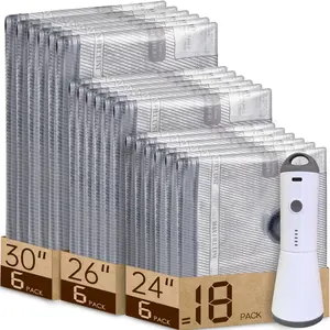 space-saving  organizer Cordless Travel Vacuum Storage Bag Set,With USB Rechargeable Air Pump,9/18 Pcs Reusable Compression Bags for Clothes Luggage Bedding,pace Saver Bags for Travel & airtight Home Organization, carry-on size compression packing bags, t