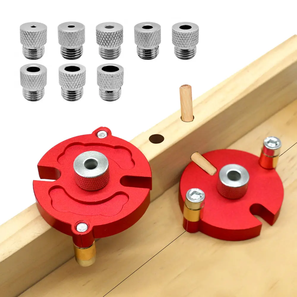 3-10mm Wood Dowel Jig Kit Fast-splicing Vertical Hole Jig Drill Guide Locator Aluminum Alloy Self-Centering Punching Hole Tools Hardware Tool Kit Diy Tools