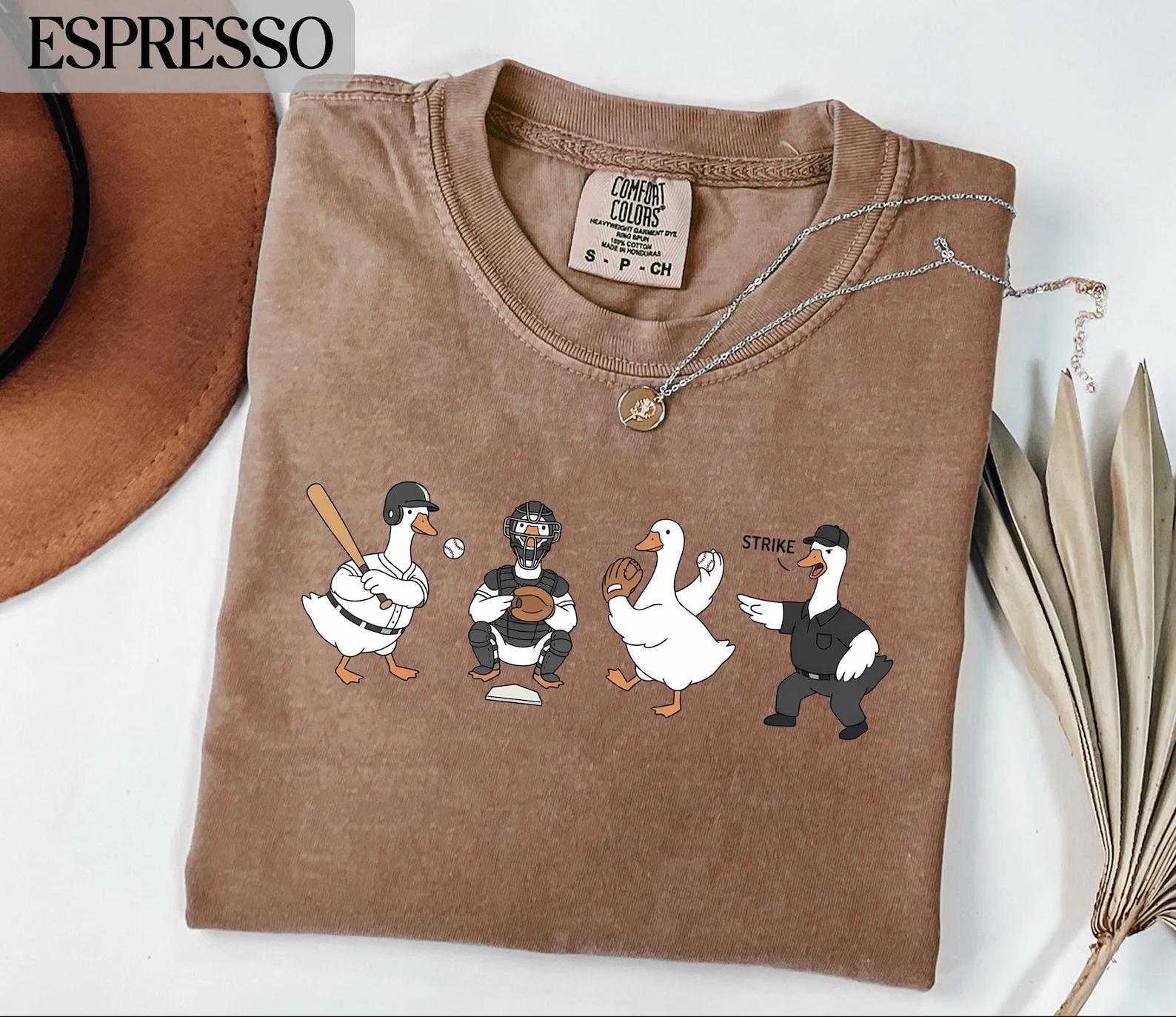 Comfort Colors Goose Baseball T-Shirts, Sport Gameday Doodle Baseball Tee, Baseball Sports Mom Gifts