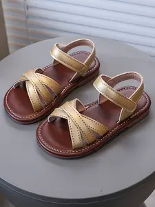 Simple Casual Flat Strappy Sandals, Lightweight Comfort Design, Perfect for Active Kids, Summer Shoes, Ideal for Daily Wear