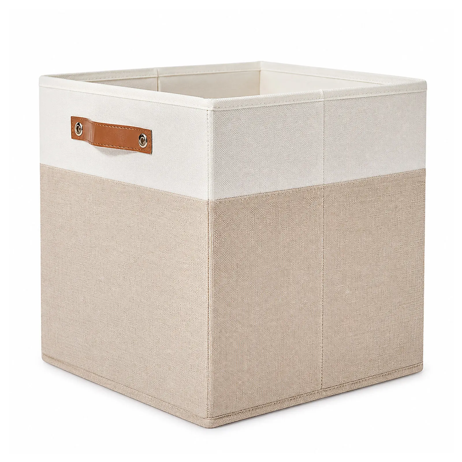 Classic Square Leather Foldable Storage Box - Large Home Organizer with Room Accessories for Clothes, Toys, Home Use