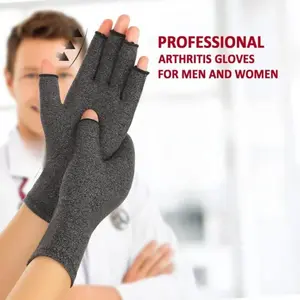 Arthritis Compression Gloves for Men & Women, 2 Pairs for Carpal Tunnel Relief, Fingerless for Typing, Comfortable Pain Management, Small Pack for Both Hands