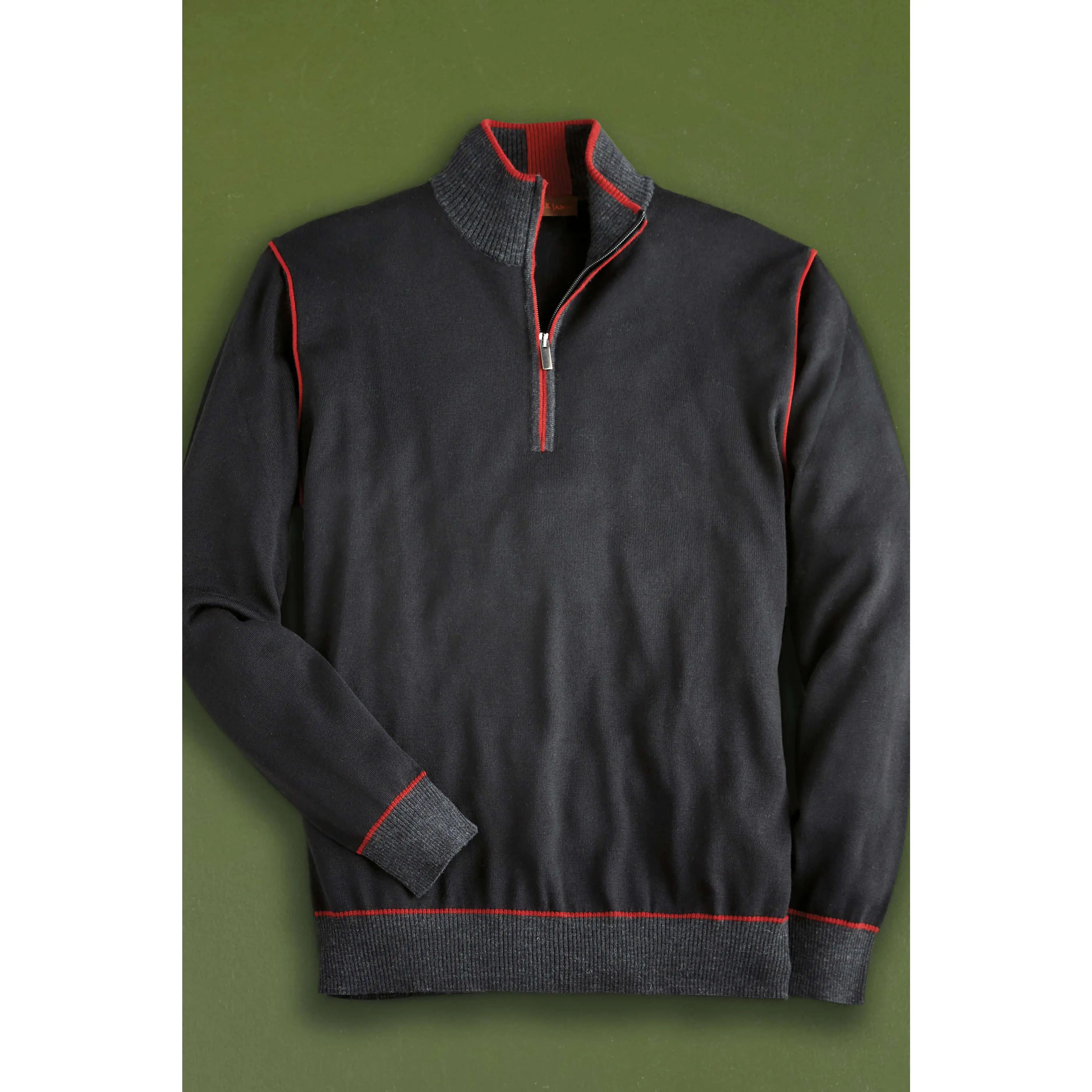 Patrick James Men's Quarter-Zip Ribbed Sweatshirt, Casual Menswear Top, Tops, Sweatshirts
