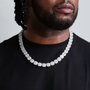 12mm Iced Out Diamond VVS Tennis Chain | Men's Jewelry | Diamond Necklace | Hip Hop Tennis Chain | Hip Hop Necklace | Iced Out Necklace