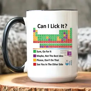 Funny Chemistry Mug, Can I Lick It Periodic Table Cup, Science Teacher Gift