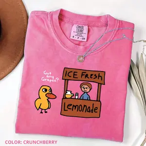 Comfort Colors Got Any Grapes T-Shirt, Millennial T-Shirts, The Duck Song , Funny Tee, Cute Duck T-Shirt, Graphic Print For Her