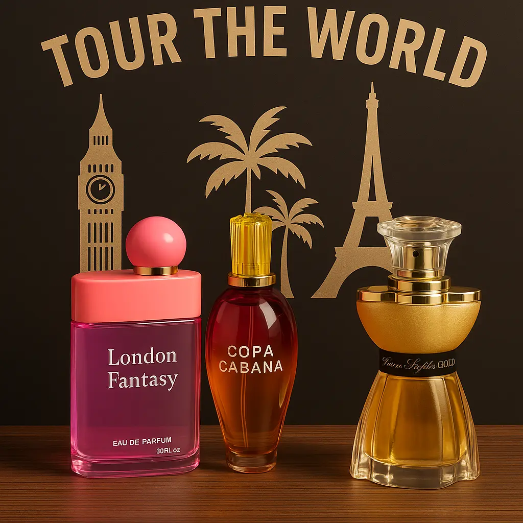 Tour The World Perfume Set - 3 Amazing Perfumes - London, Copacobana, Paris