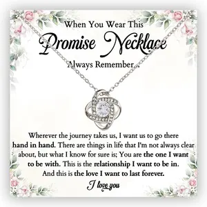 Promise Necklace For Her, Promise Necklaces Gifts For Women, Promise Knot Necklace For My Wife, Promise Necklaces Gift For Soulmate Girlfriend Wife Finacee, Anniversary Christmas Birthday Gift For Her