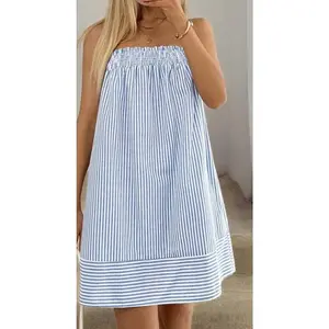 Summer Umbrella Skirt Striped Doll Dress
